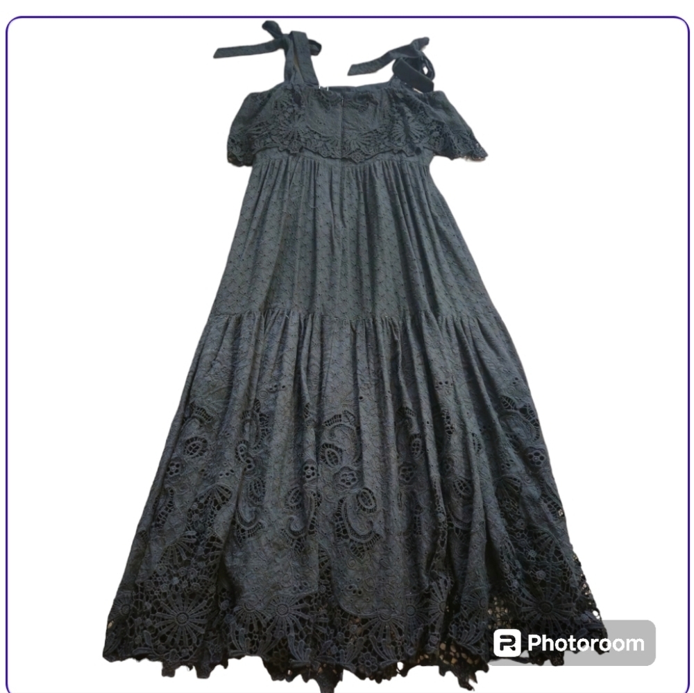 Antonio Melani Black eyelet Dress Midi NWT sz 8 - Picture 8 of 15